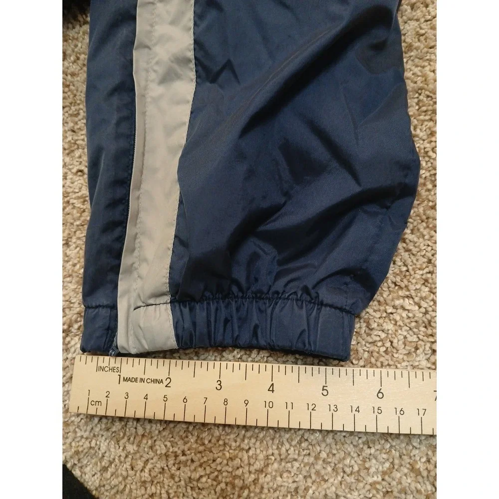 Vintage 90s Adidas Fleece Lined Track Pants Size Large Navy/White Ankle Zip!!